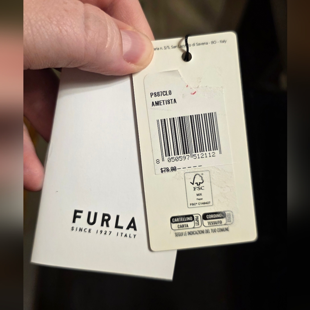 FURLA Purple Leather Card Holder - Picture 4 of 5